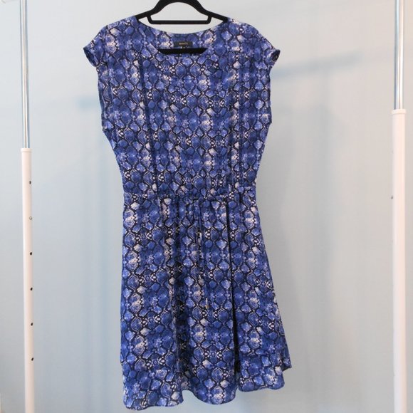 RW&CO Blue Snakeskin Print Dress - Size Large - Picture 2 of 7